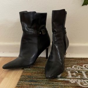Calvin Klein black boot Heels | zip up